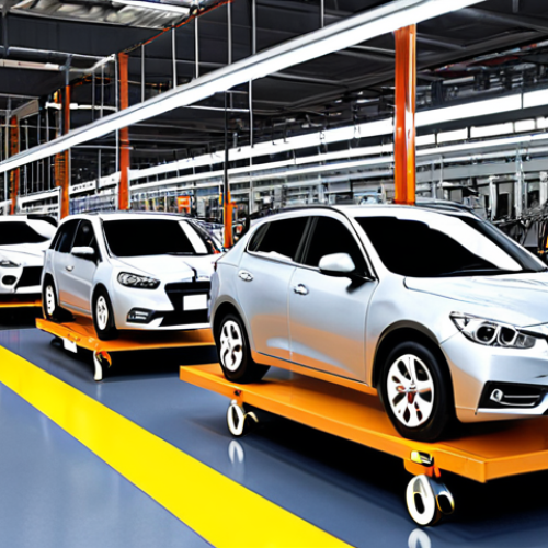 **"Just-in-Time" Inventory: A car assembly line with parts arriving precisely as needed, minimizing storage space. Focus on efficiency and cost savings.**