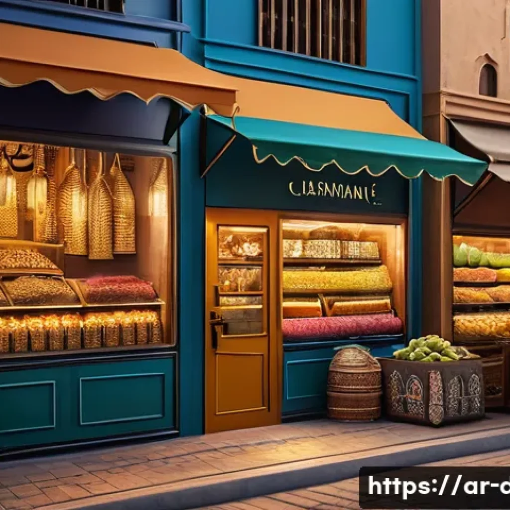 유통관리사와 글로벌 유통시장 이해 - A vibrant Middle Eastern urban marketplace scene showcasing a diverse network of distribution channe...