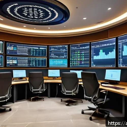 Home 30 유통관리사 관련 소프트웨어 활용법 - A modern, high-tech supply chain control room in a Middle Eastern office setting with Arabic digital...